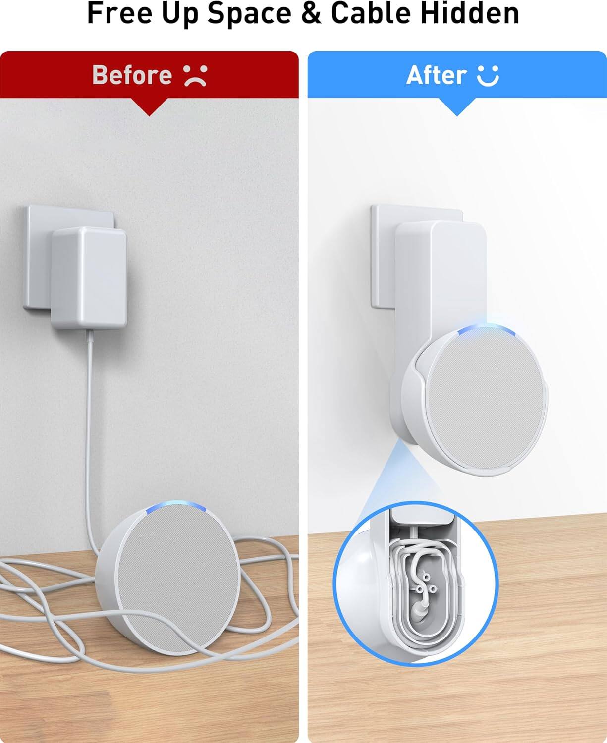 Free Up Space & Cable Hidden

Before 😔

After 😊