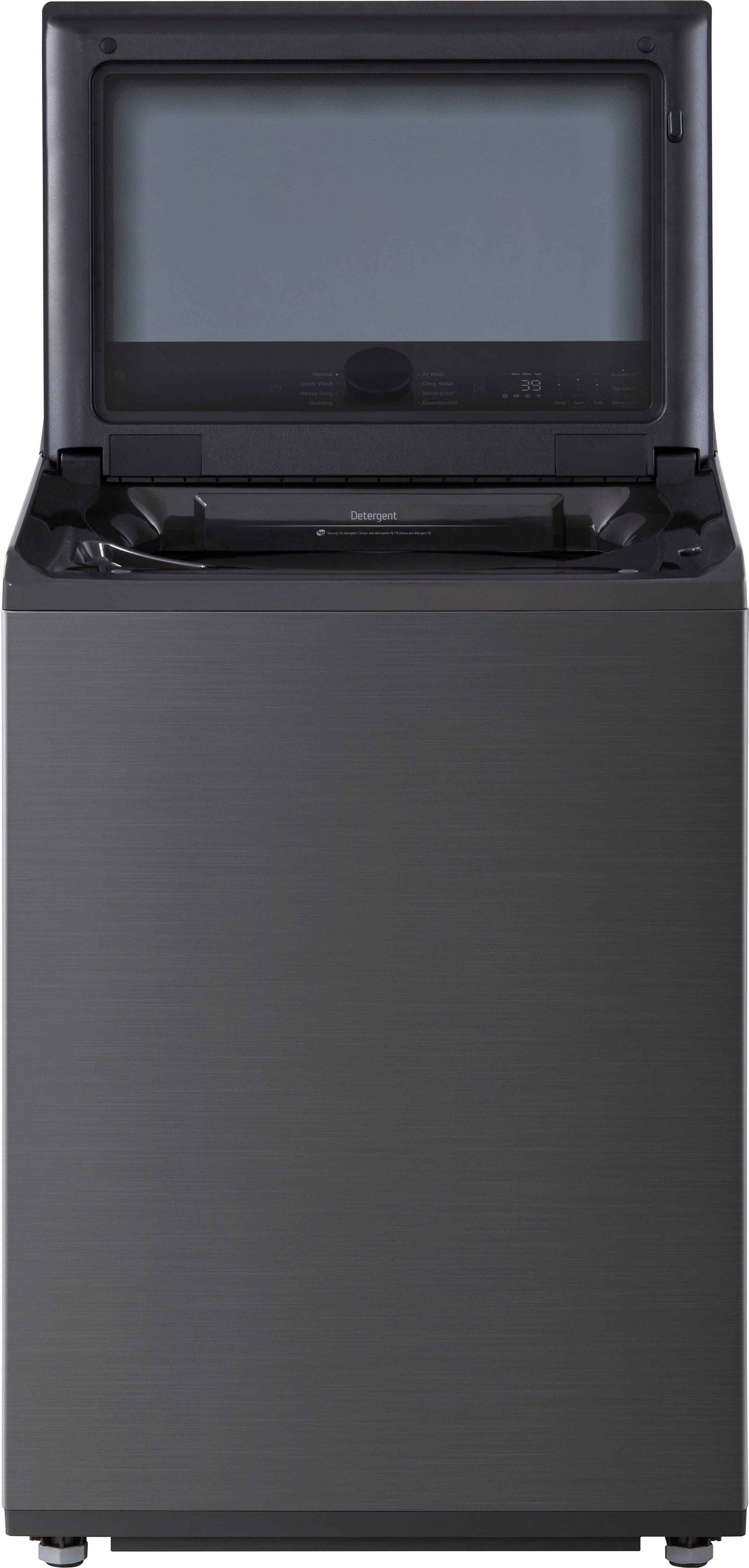 Alt View 14. LG - 5.0 Cu. Ft. High-Efficiency Smart Top Load Washer with Easy Unload - Platinum Black.