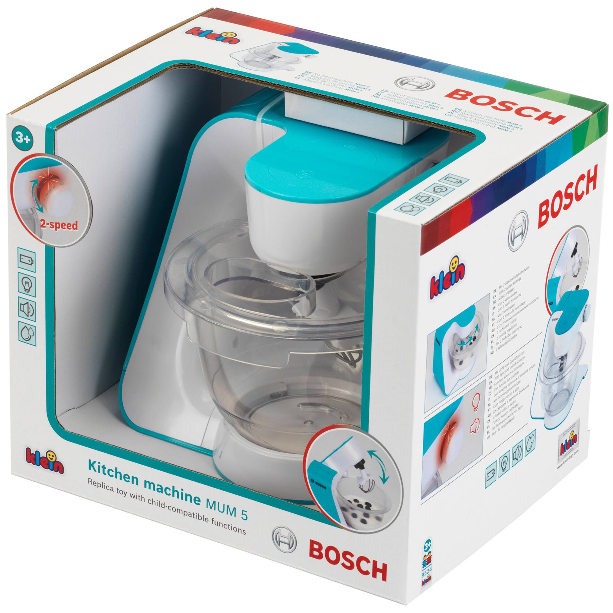 The text on the image reads: "BOSCH - a 47 - H - B - C - BOSCH kan oe a / klein Kitchen Replica toy machine with child-compatible MUM 5 functions 30 BOSCH V G ka 40 0." The text is grouped and corrected as follows:

"BOSCH - a 47 - H - B - C - BOSCH kan oe a / klein Kitchen Replica toy machine with child-compatible MUM 5 functions 30 BOSCH V G ka 40 0."
