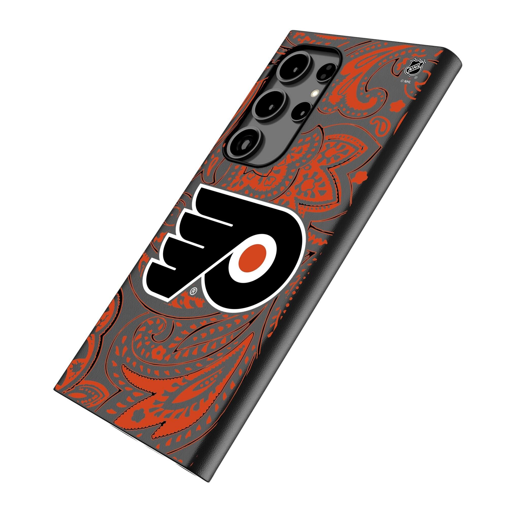 Alt View 1. Keyscaper - Philadelphia Flyers Paisley Galaxy Magnetic Bump Case - S25 - Black.