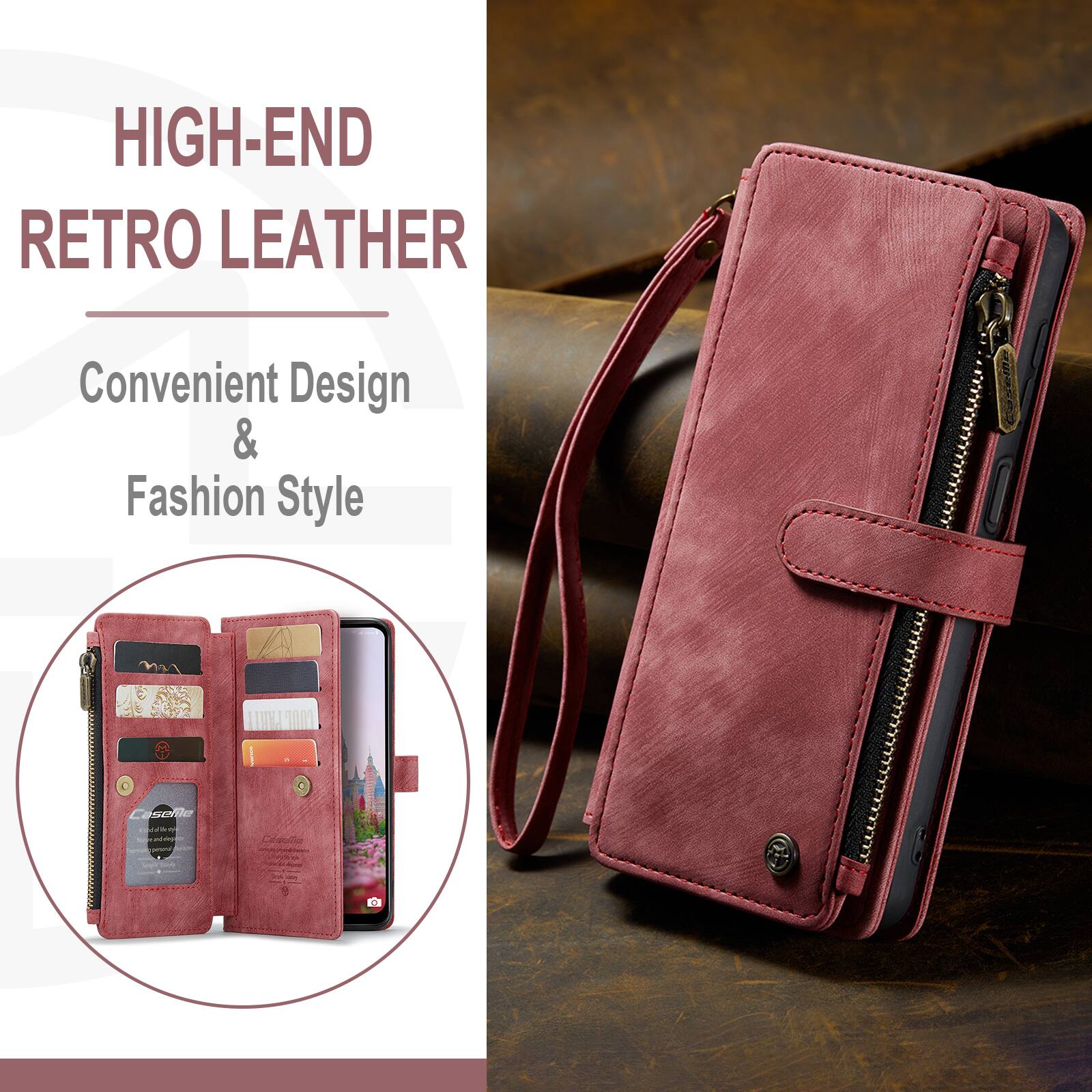 HIGH-END RETRO LEATHER  
Convenient Design & Fashion Style