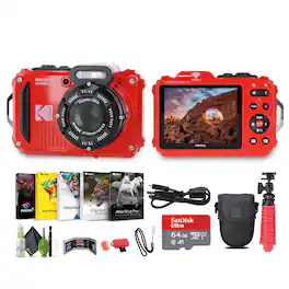 Kodak - PIXPRO WPZ2 Rugged Waterproof Dustproof Digital Vlogging Camera - Red