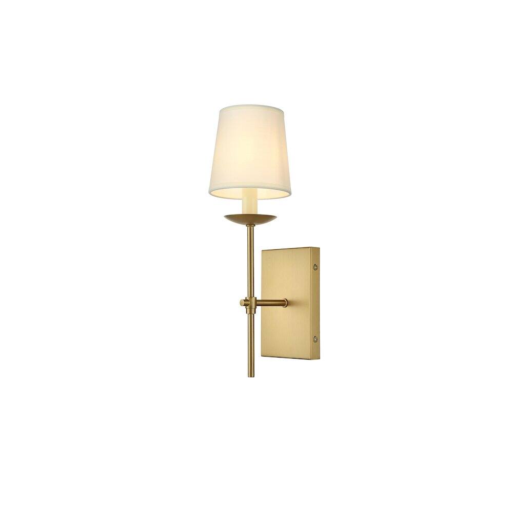 Angle. Living District - Eclipse 4.5 inch Wall Sconce in Satin Gold - Satin Gold And White.