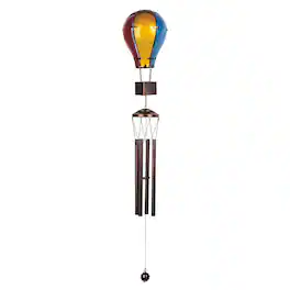 FC Design - 41" Long Color Glass Air Balloon Wind Chime Outdoor Patio or Garden Hanging Decoration - Multi-Color