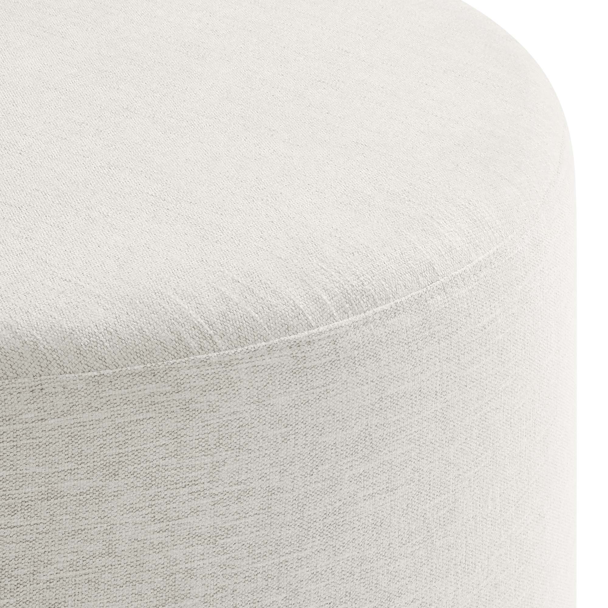 Alt View 3. Modway - Callum Large 29" Round Woven Heathered Fabric Upholstered Ottoman by Modway - Heathered Weave Ivory.