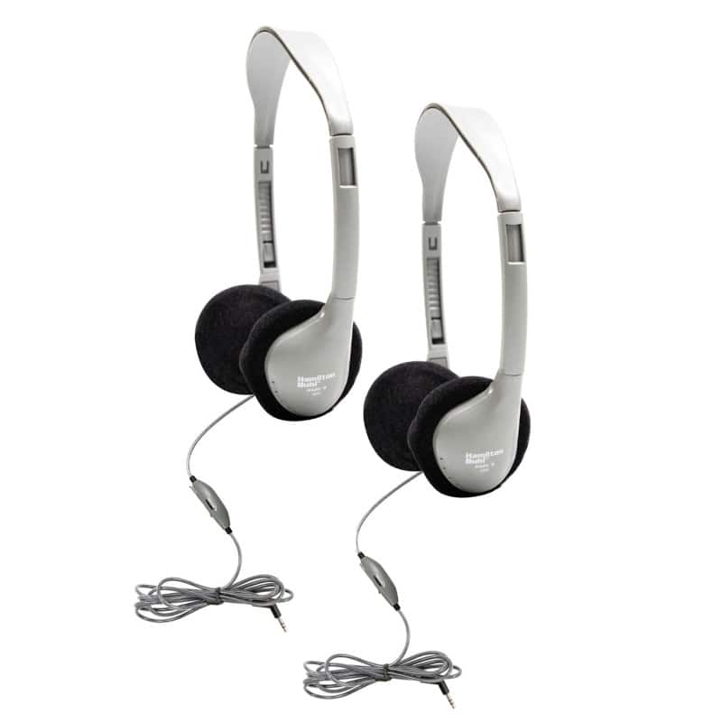 HamiltonBuhl - SchoolMate On-Ear Stereo Headphone with In-Line Volume Control, Pack of 2