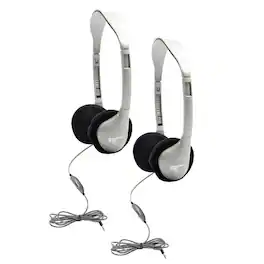 HamiltonBuhl - SchoolMate On-Ear Stereo Headphone with In-Line Volume Control, Pack of 2