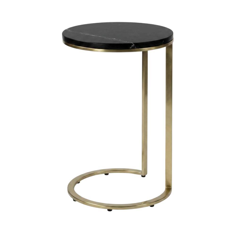 Front. Butler Specialty - Shounderia Marble Side Table - Black.