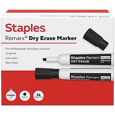 Staples - Remarx Dry Erase Marker, Chisel Tip, 36/Pack - Black