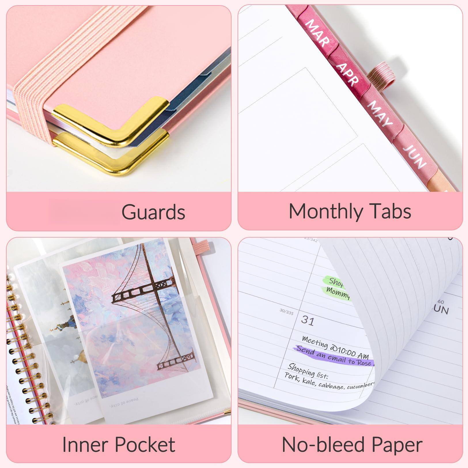 - Guards
- Monthly Tabs
- Inner Pocket
- No-bleed Paper

MAR APR MAY JUN

31
meeting @10:00 AM
Send an email to Rose Pork
Shopping list: kale, cabbage, cucumber