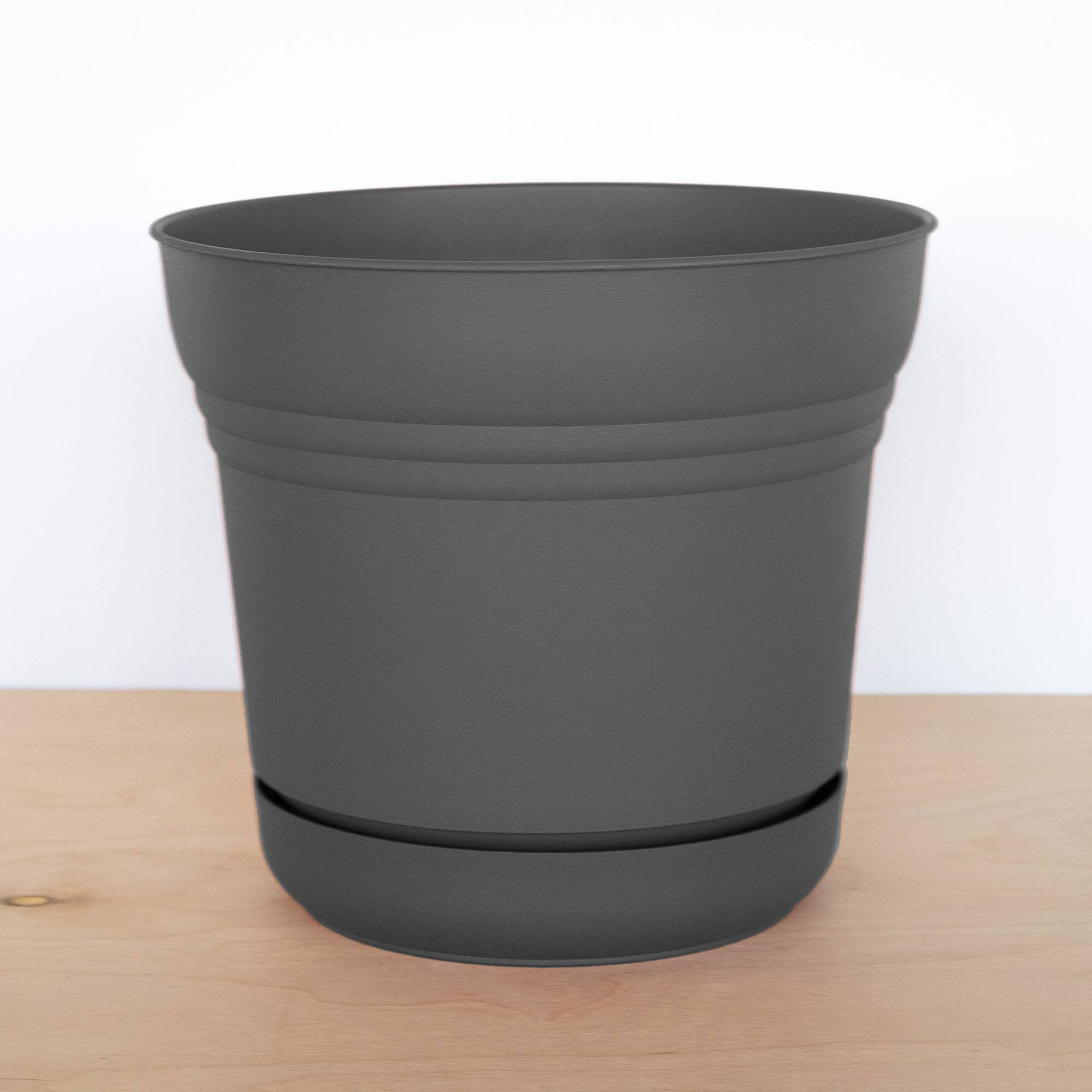 Alt View 7. Bloem - Charcoal 12" - Saturn Pot Planter.