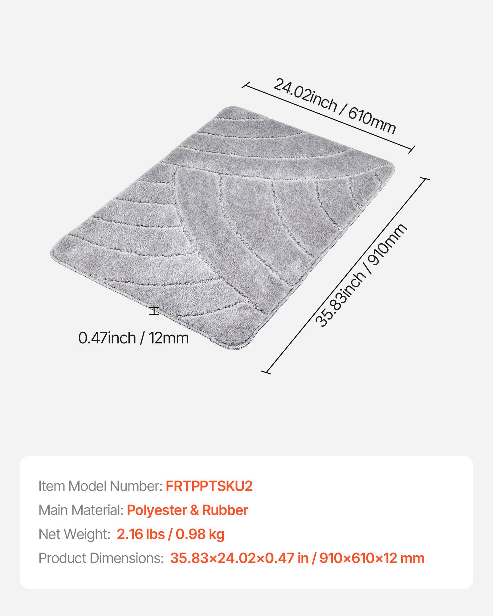 24.02 inch / 610 mm  
0.47 inch / 12 mm  
910 mm / 35.83 inch  

Item Model Number: FRTPPTSKU2  
Main Material: Polyester & Rubber  
Net Weight: 2.16 lbs / 0.98 kg  
Product Dimensions: 35.83 x 24.02 x 0.47 in / 910 x 610 x 12 mm