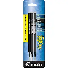 Pilot - FriXion Gel-Ink Pen Refill, Fine Point, 3 Pack - Black Ink