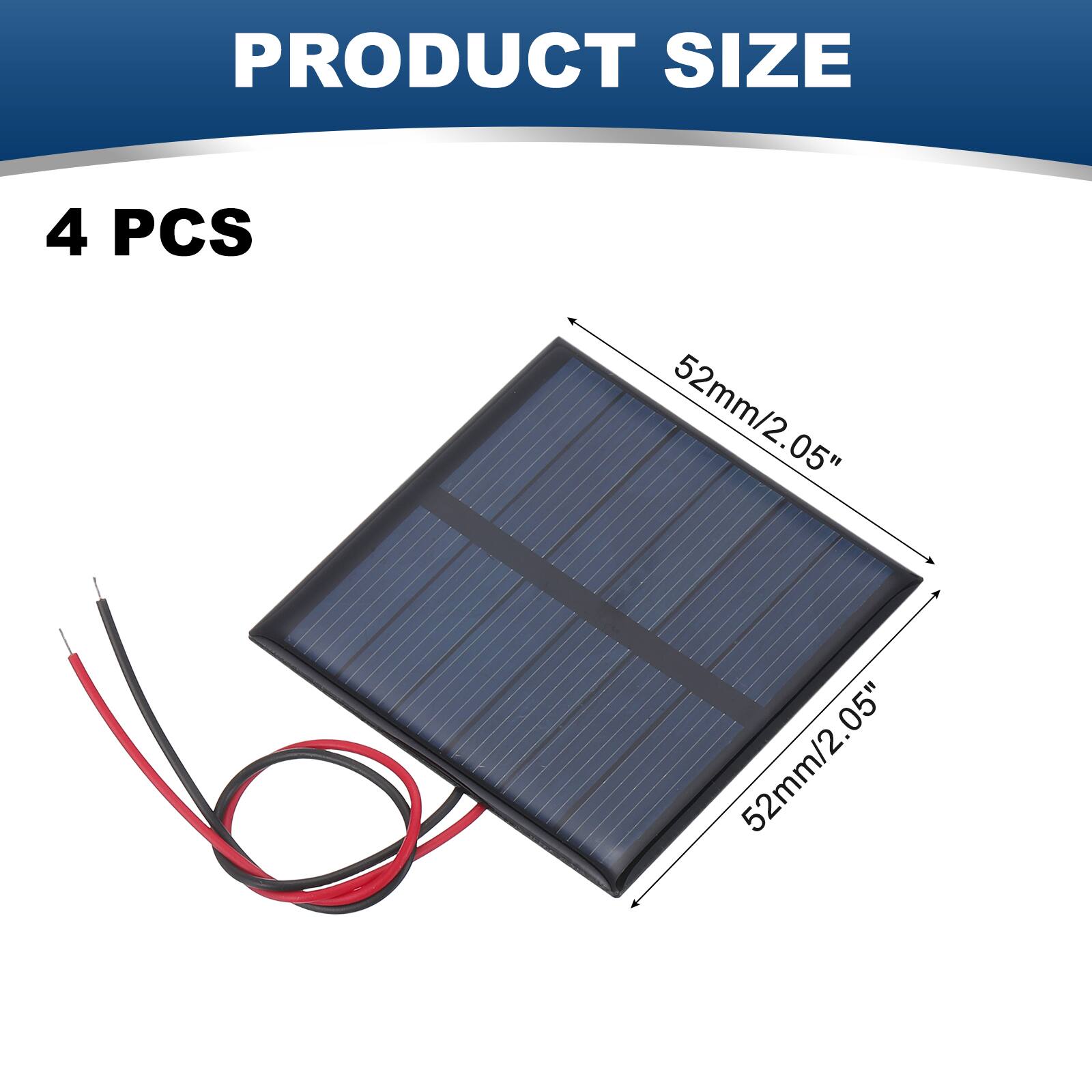 PRODUCT SIZE  
4 PCS  
52mm/2.05" x 52mm/2.05"