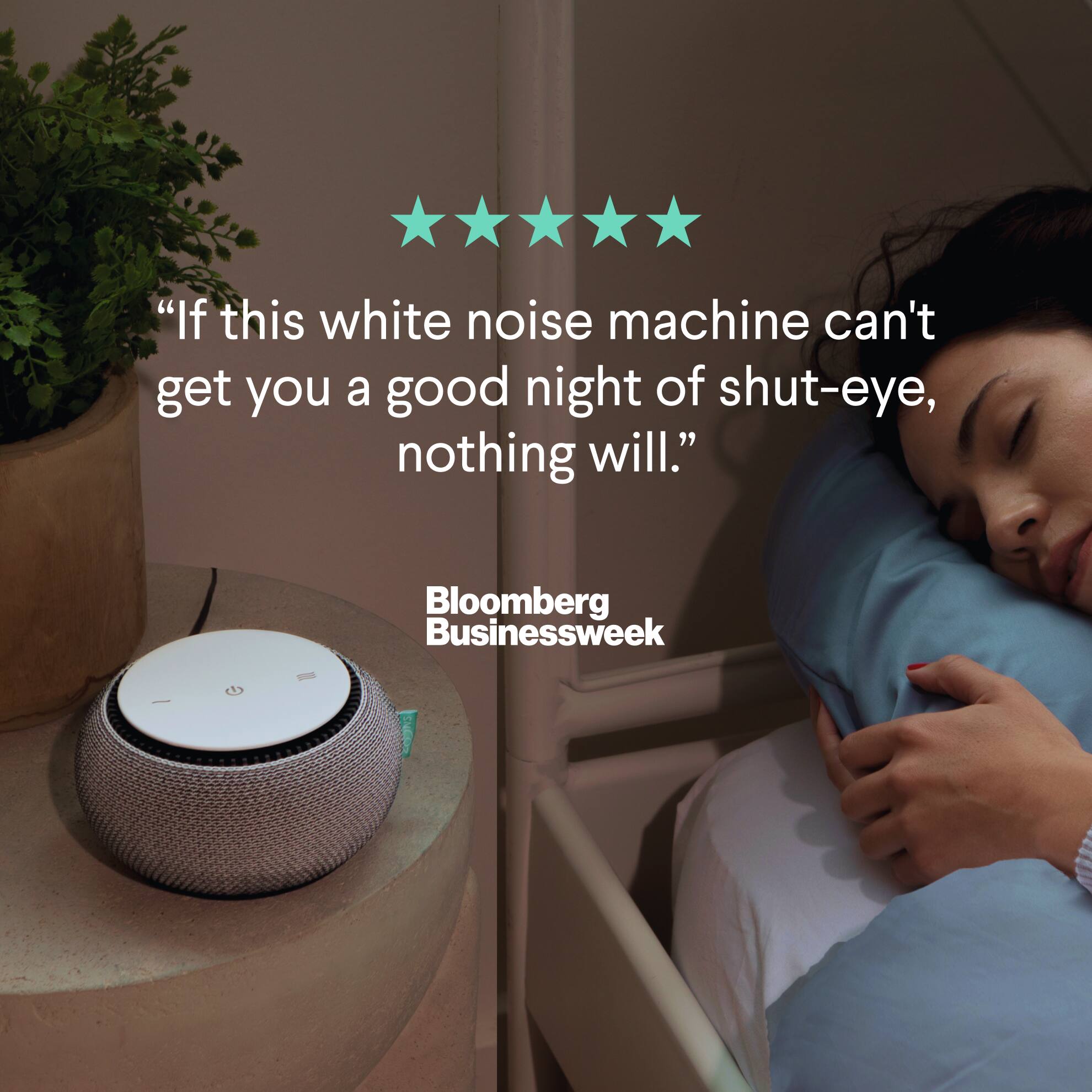 SNOOZ Smart White Noise Machine, Non Looping White Noise with Real Fan ...