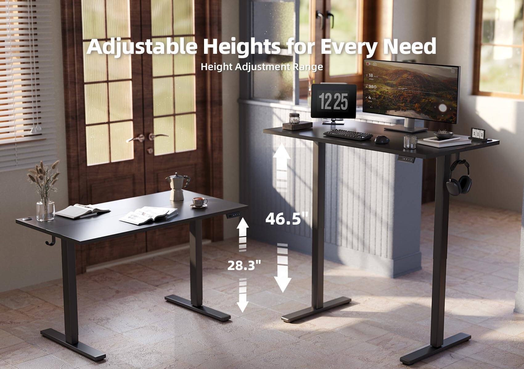 Adjustable Heights for Every Need  
Height Adjustment Range  
12.25" to 46.5"  
28.3"