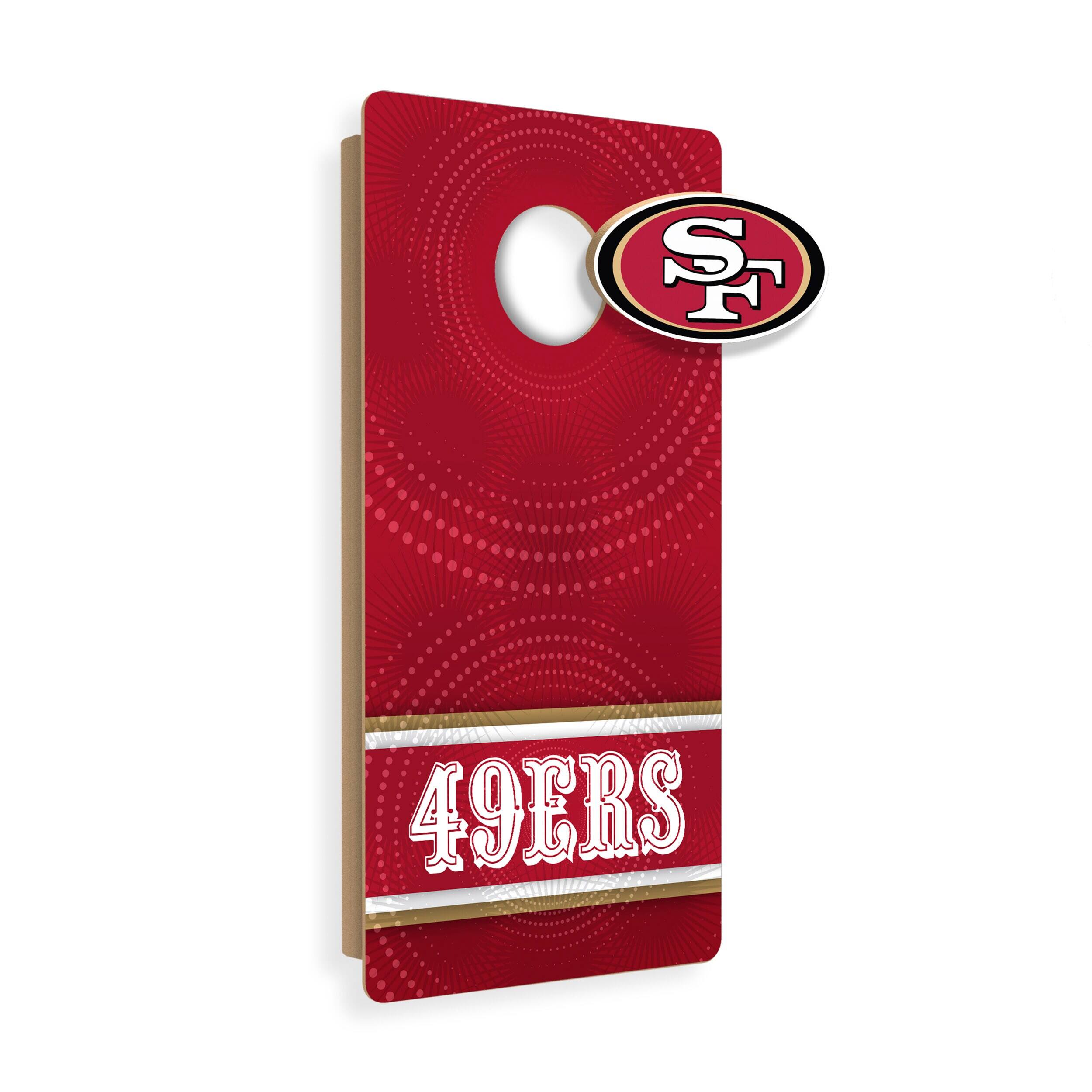 Front. Fan Creations - San Francisco 49ers Wall Hanging Cornhole Board - Multicolor.