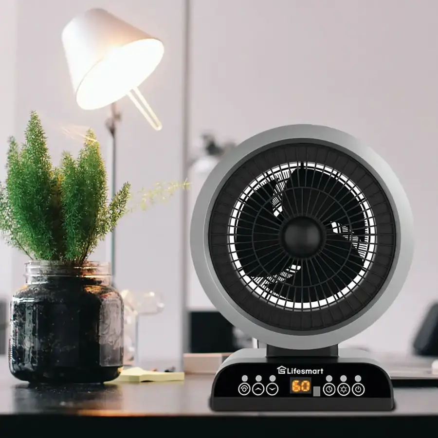 Alt View 16. Lifesmart - 2 in 1 Digital Fan Heater with Oscillation - Black.