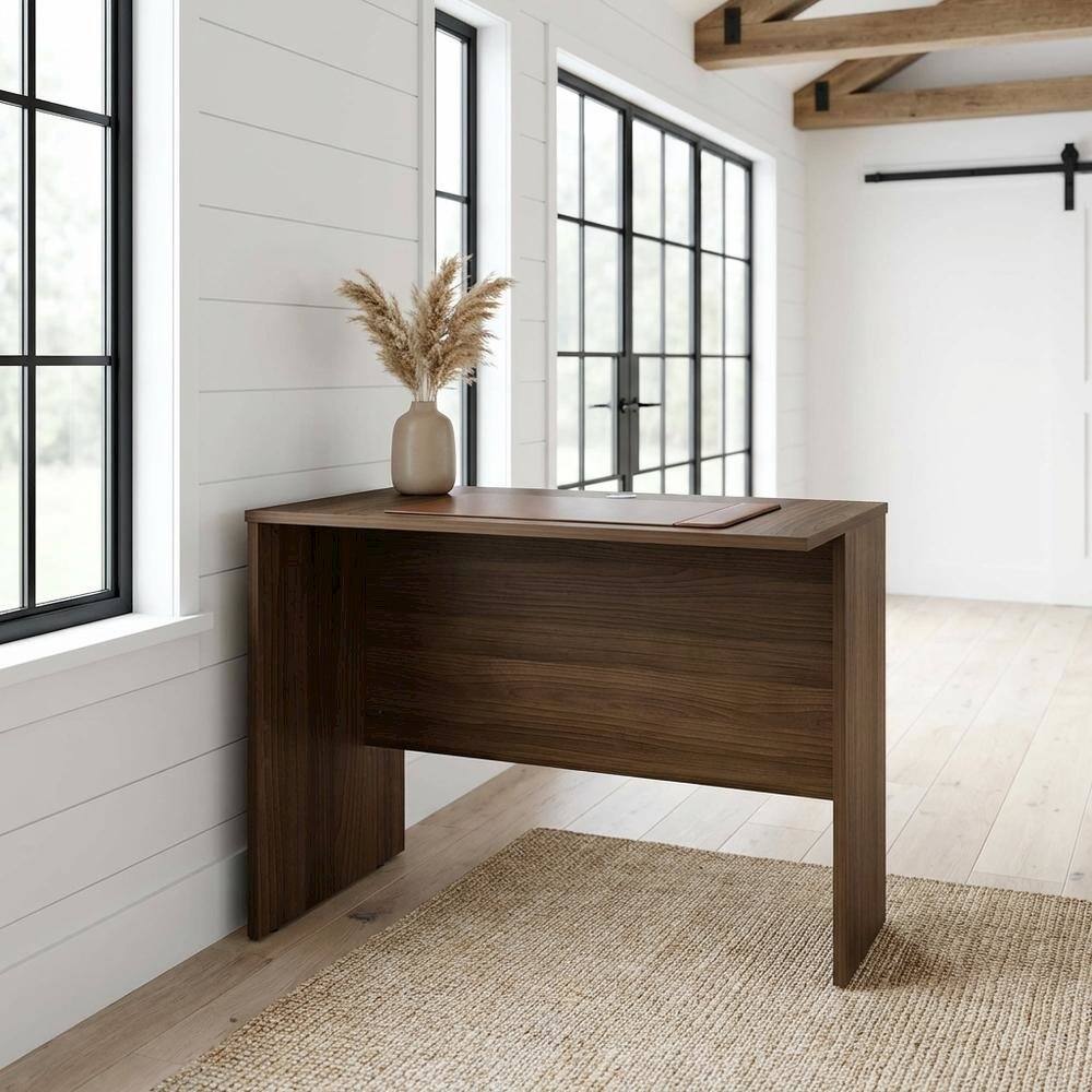 Angle. BisonOffice - Modern Walnut 35-Inch Rectangular Desk Return For Executive Office Space - Brown.