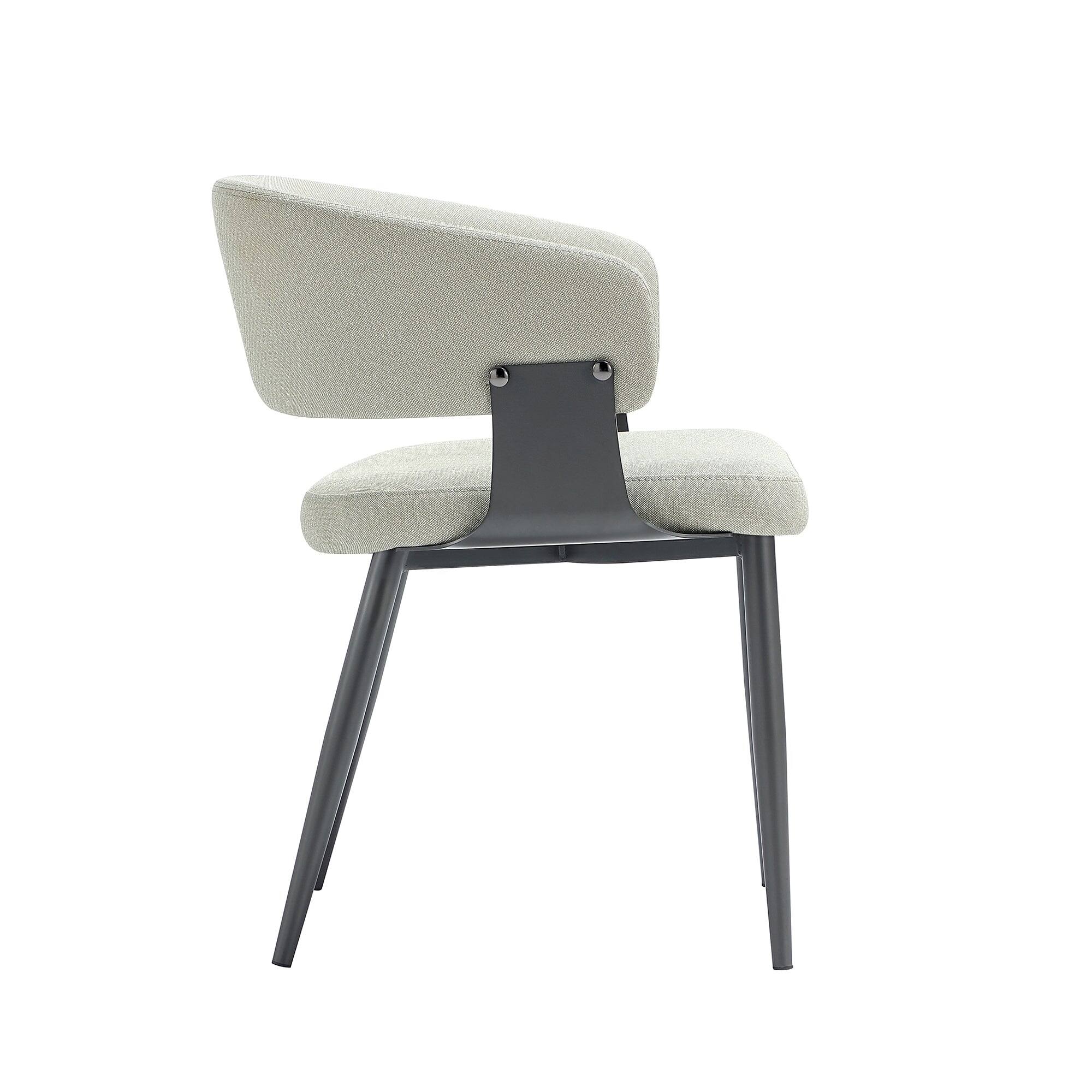 Alt View 3. Manhattan Comfort - Luce Modern Metal Textured Vegan Leather Dining Chair - Oatmeal.