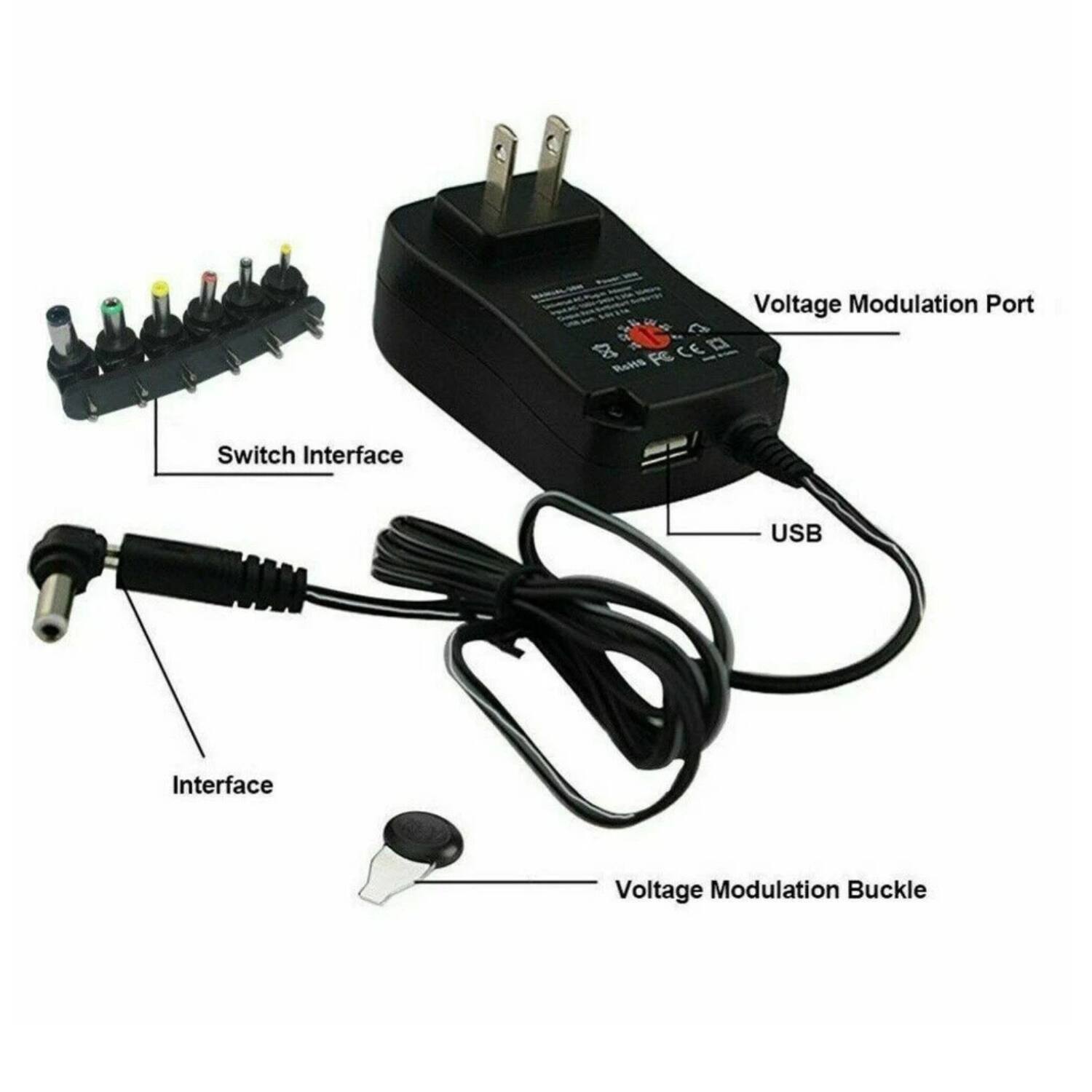 - Voltage Modulation Port
- USB
- Voltage Modulation Buckle
- Switch Interface
- Interface