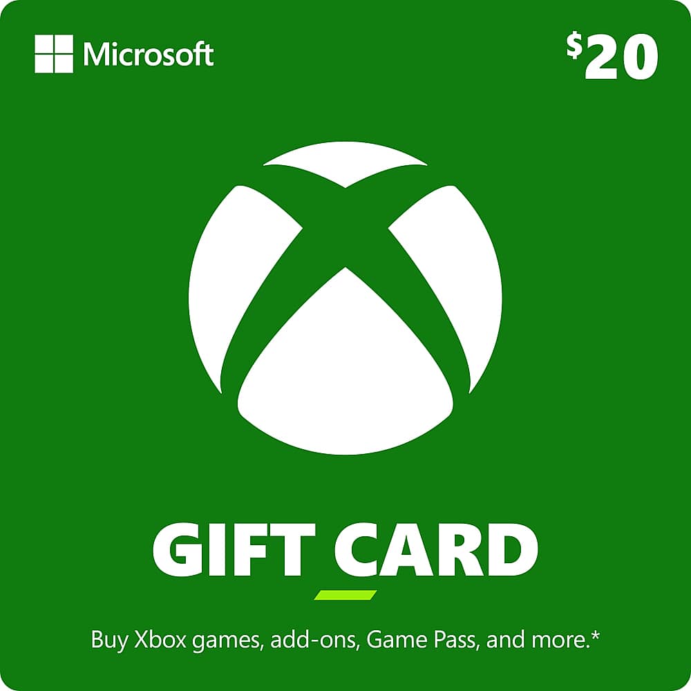 Microsoft xbox $20 gift on sale card