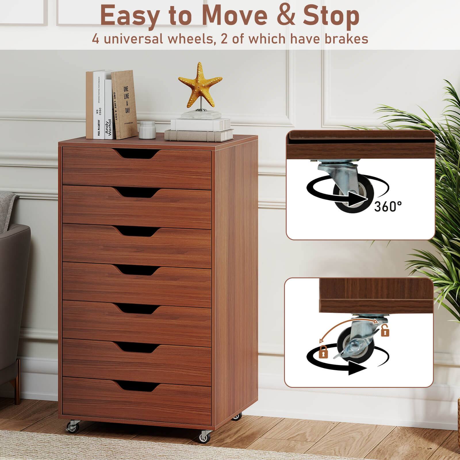 Easy to Move & Stop  
4 universal wheels, 2 of which have brakes  

360°