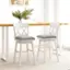 Alt View 1. Costway - 3 PCS 30" Bar Stool Wooden Chair with Contoured Backrest Swivel Padded Seat for Kitchen - White/Gray.