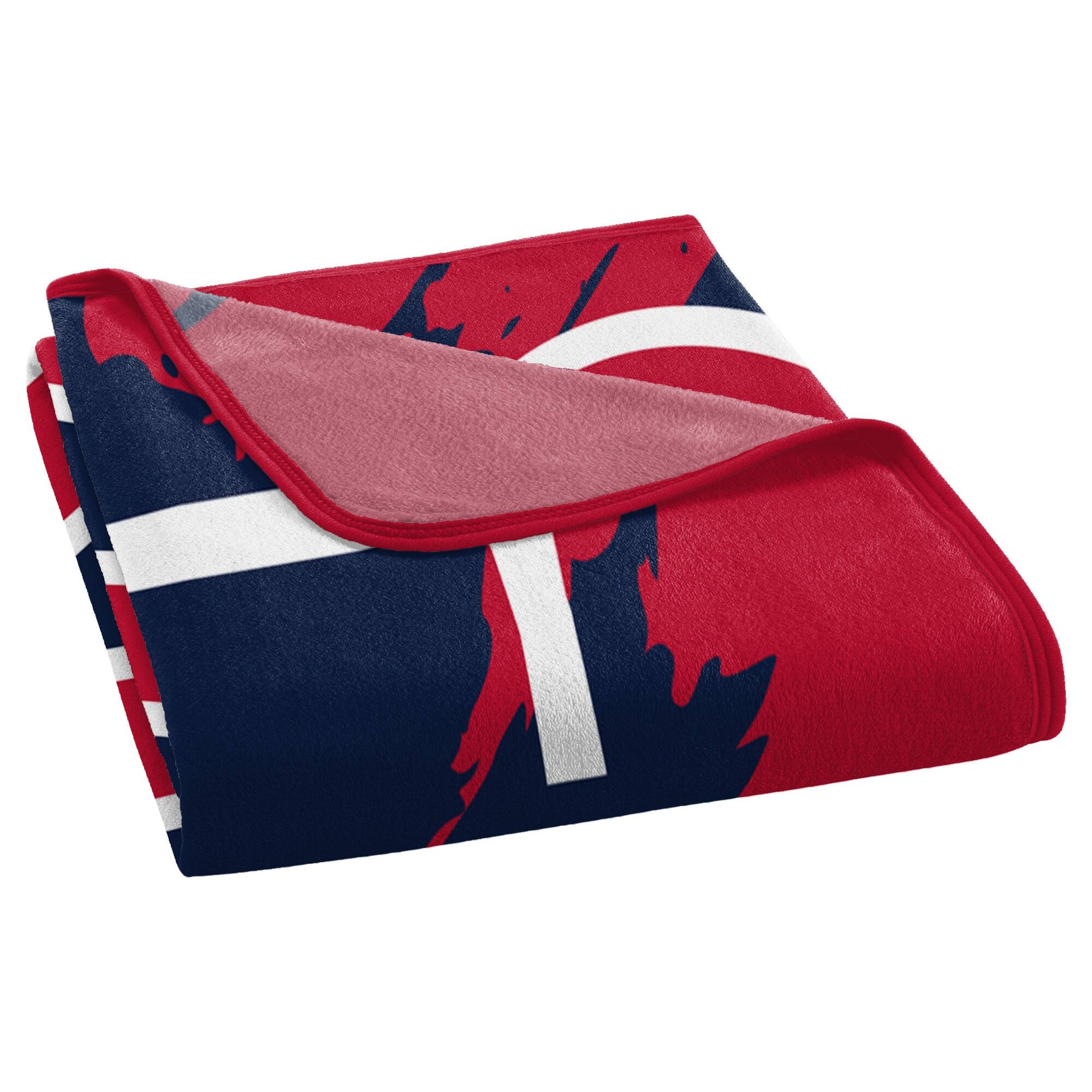 Alt View 3. Northwest - Washington Nationals 46" x 60" Dimensional Micro Raschel Plush Throw Blanket - Red.
