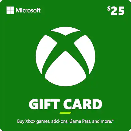 Front. Microsoft - Xbox $25 Gift Card - Green.