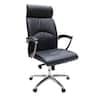 LeisureMod - Vantage Executive Office Chair High Back PU Leather Adjustable Swivel Chair - Black