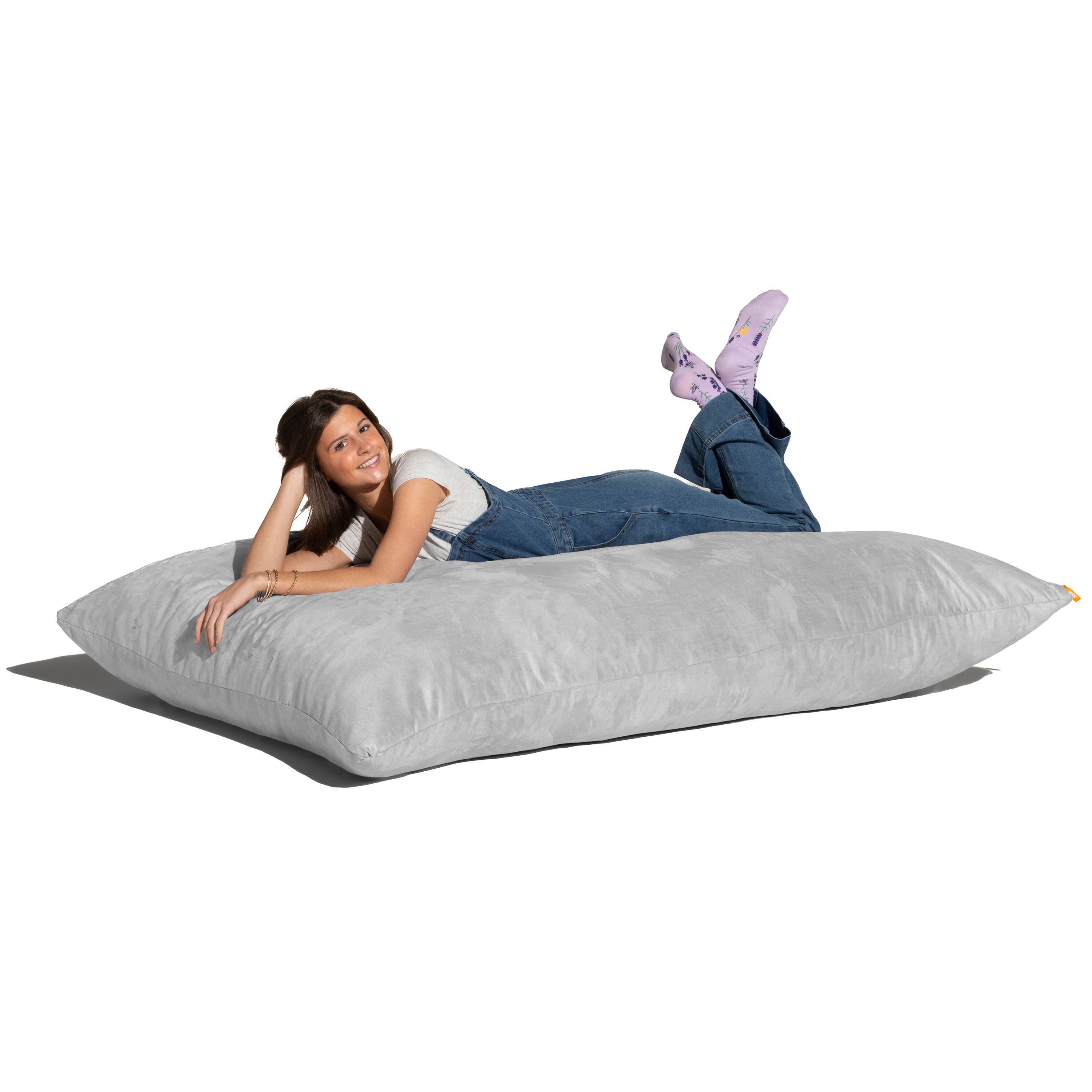 Front. Jaxx - Jaxx Pillow Saxx 5.5-Foot - Huge Bean Bag Floor Pillow and Lounger, Platinum - Platinum.