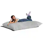 Front. Jaxx - Jaxx Pillow Saxx 5.5-Foot - Huge Bean Bag Floor Pillow and Lounger, Platinum - Platinum.