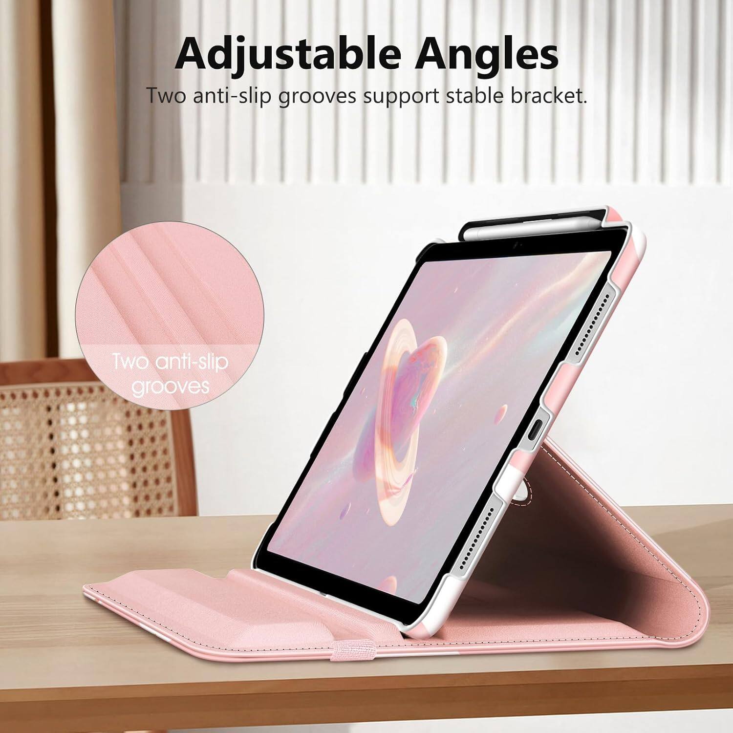 Adjustable Angles  
Two anti-slip grooves support stable bracket.  
Two anti-slip grooves