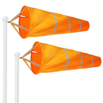 Front. G128 - 2-Pack 60-Inch 210D Polyester Windsock with Reflective Band. - orange.
