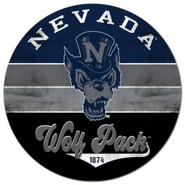 Jardine - Nevada Wolf Pack 20'' x 20'' Retro Logo Circle Sign - Navy