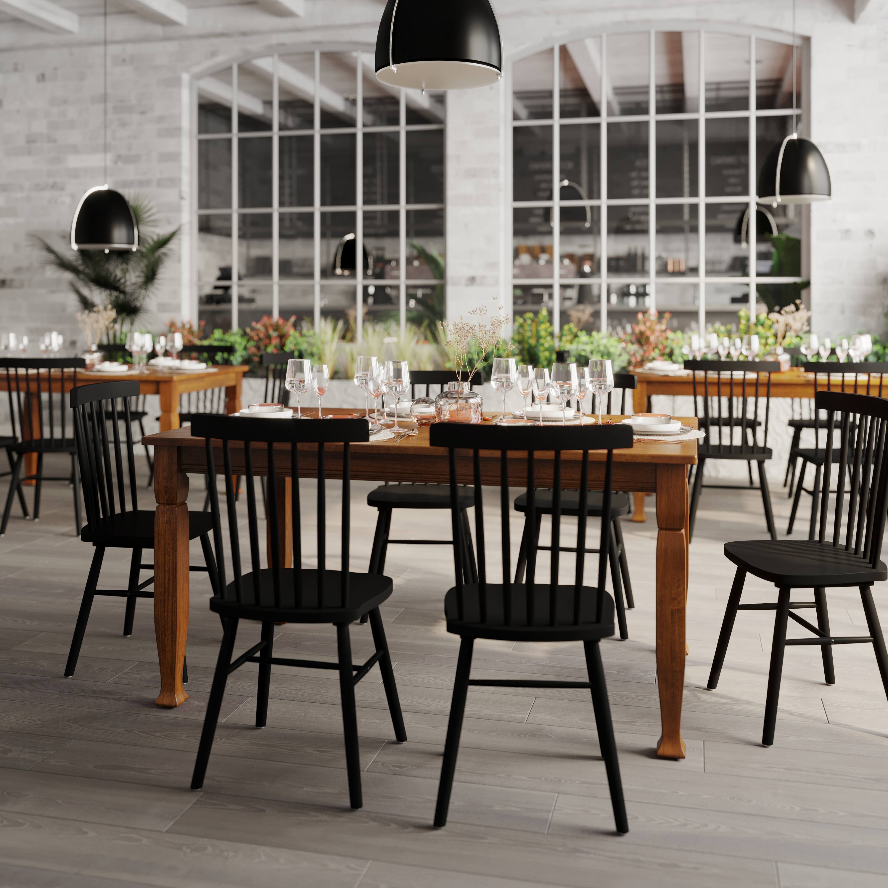 Alt View 2. Flash Furniture - Grace 60" Solid Wood Dining Table with Turned Wooden Legs, Commercial Grade Heavy Duty Rectangle Wood Table for 6, Walnu - Brown.