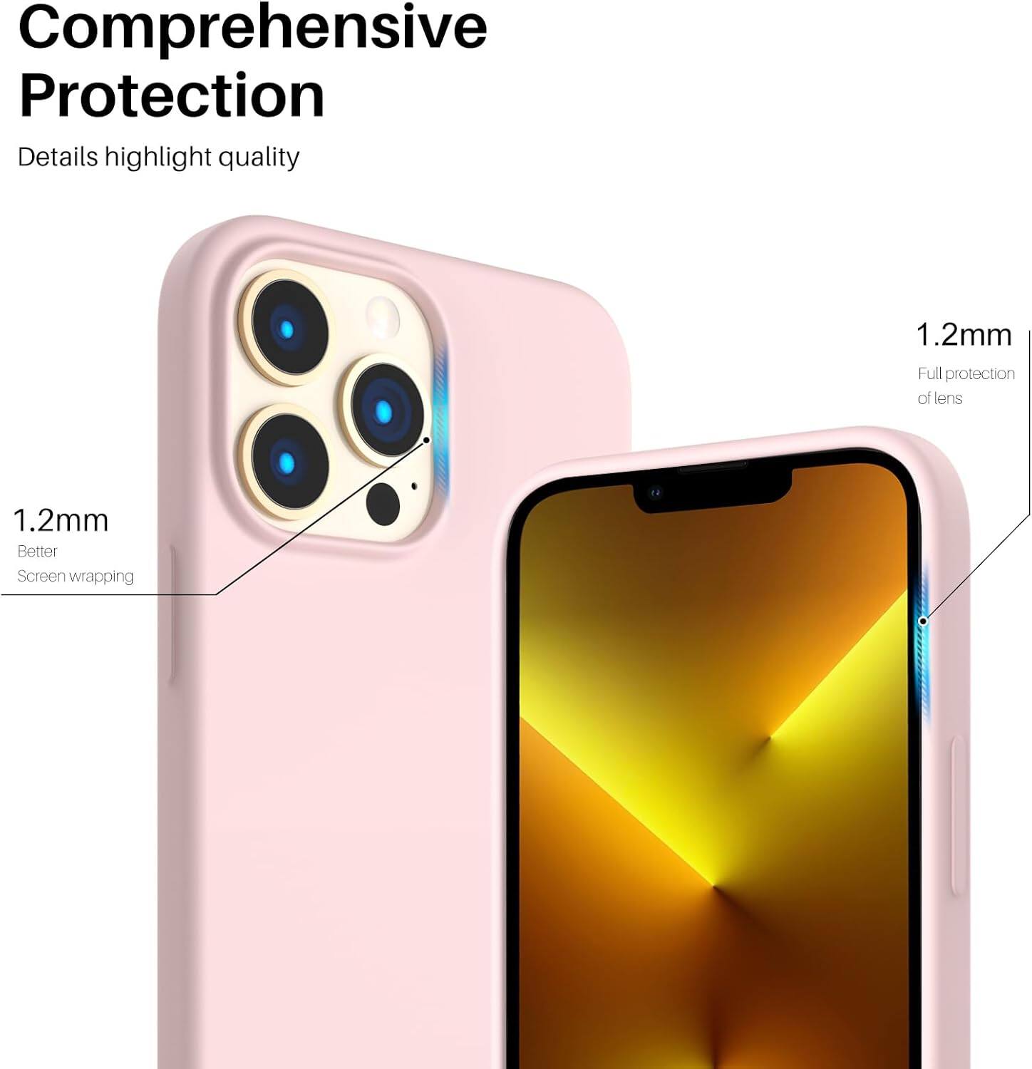 Comprehensive Protection Details highlight quality 1.2mm Full protection of lens 1.2mm Better Screen wrapping