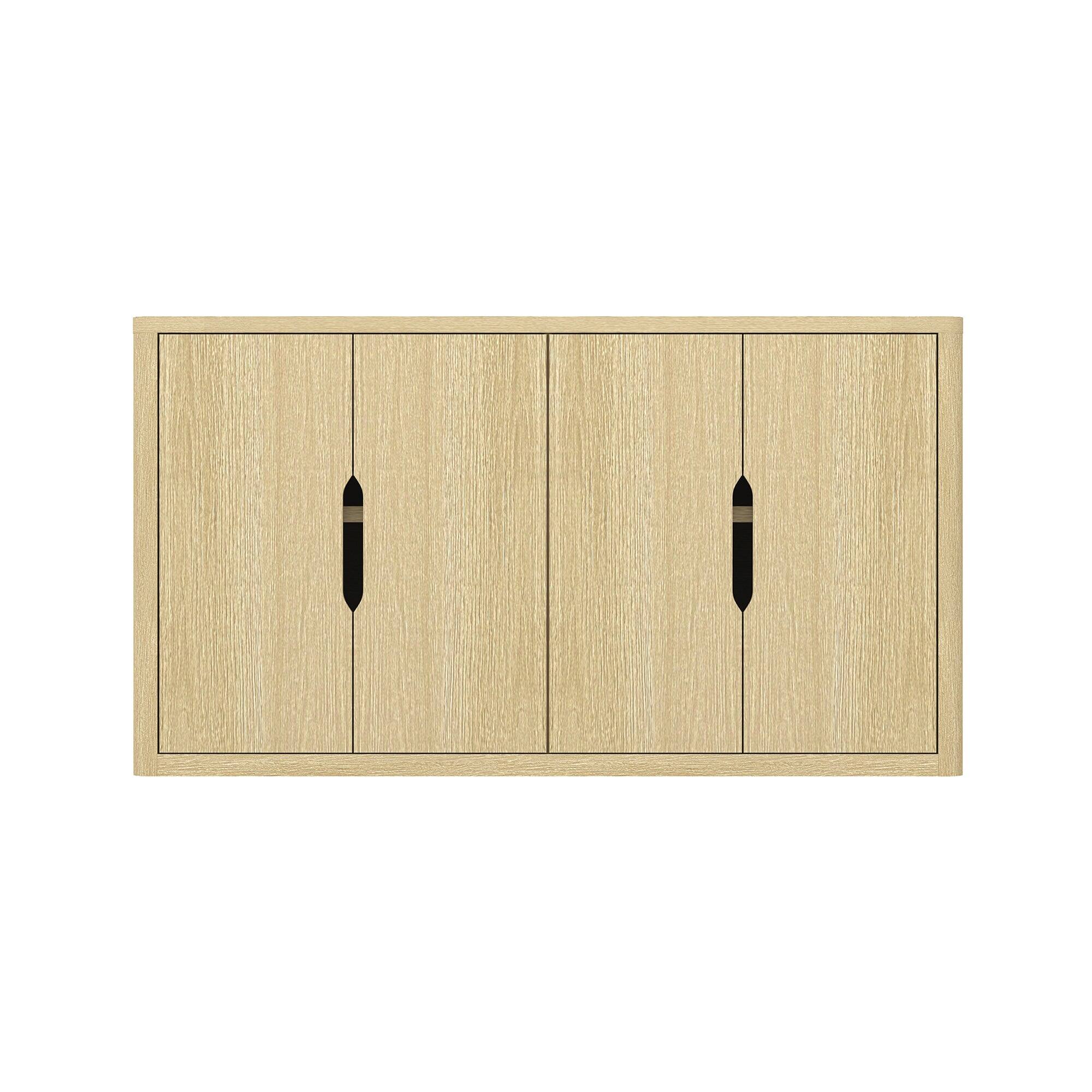 Front. Manhattan Comfort - Rivington Modern 60" Sideboard - Natural Oak.