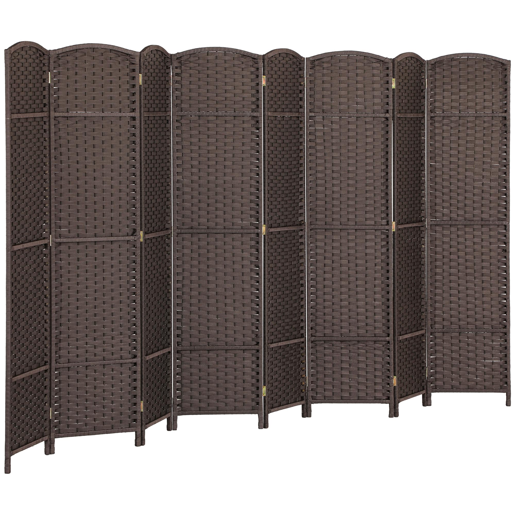 Homcom - Room Divider, Folding Privacy Screen, Tall Freestanding Wall Partition for Home Office and Bedroom - Brown
