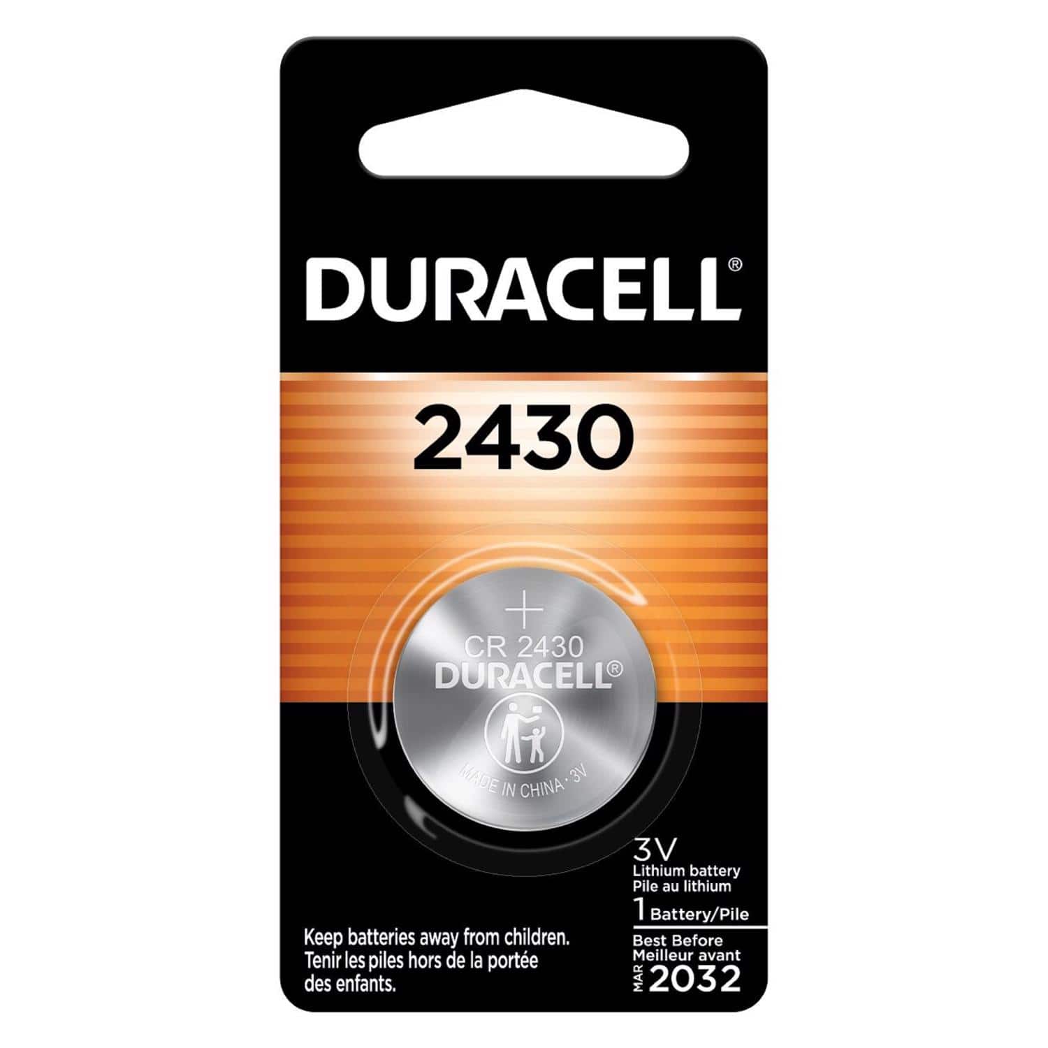 Duracell - Lithium Coin 2430 3 V 285 mAh Medical Battery 1 pk - Case of 6