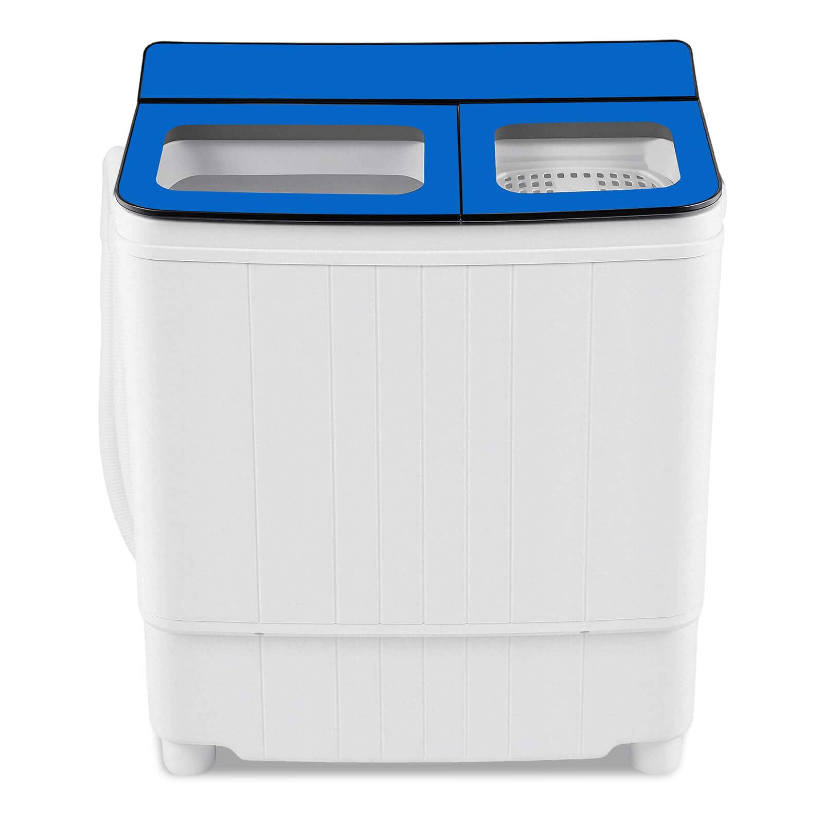 Costway - Portable Washing Machine, 18LBS Twin Tub Mini Compact Laundry Washer Spinner Combo with Drain Pump - Blue & White