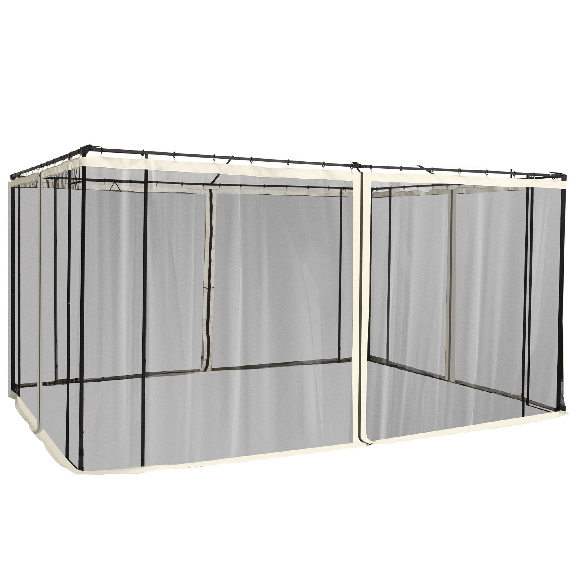 Outsunny - 10' x 12' Universal Replacement Mesh Sidewall Netting for Patio Gazebos and Canopy Tents with Zippers - Cream White price history on PriceWatchPro