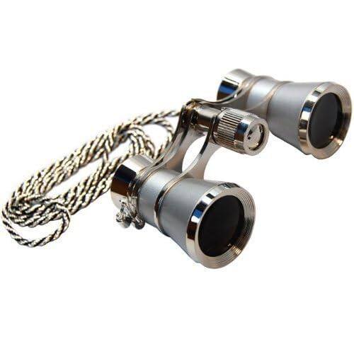 Alt View 3. HQRP - HQRP 3x25 Opera Glasses Theater Binoculars, Platinum with Silver Trim, Crystal Clear Optics, Neck Chain, Central Focus.