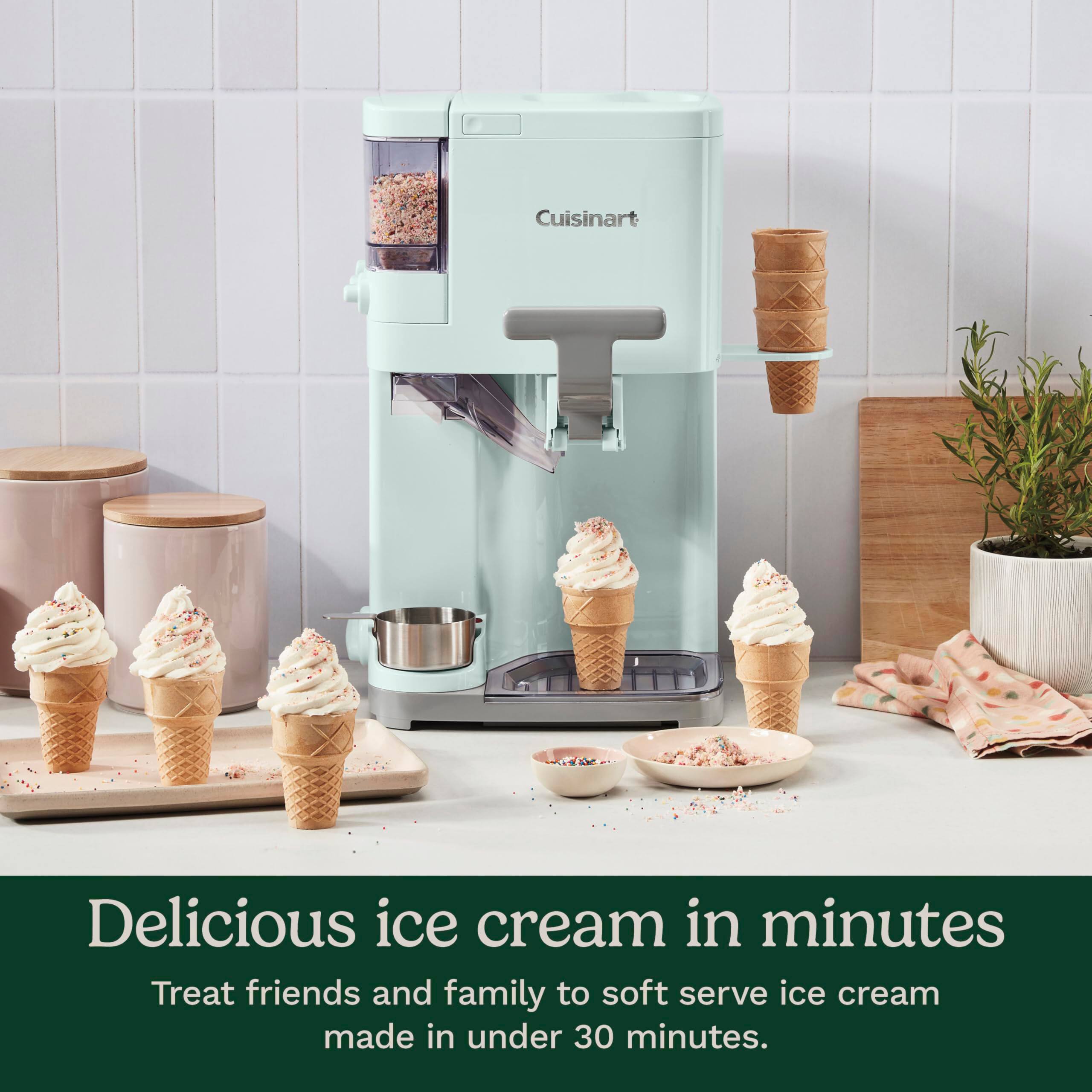 Delicious ice cream in minutes  
Treat friends and family to soft serve ice cream made in under 30 minutes.