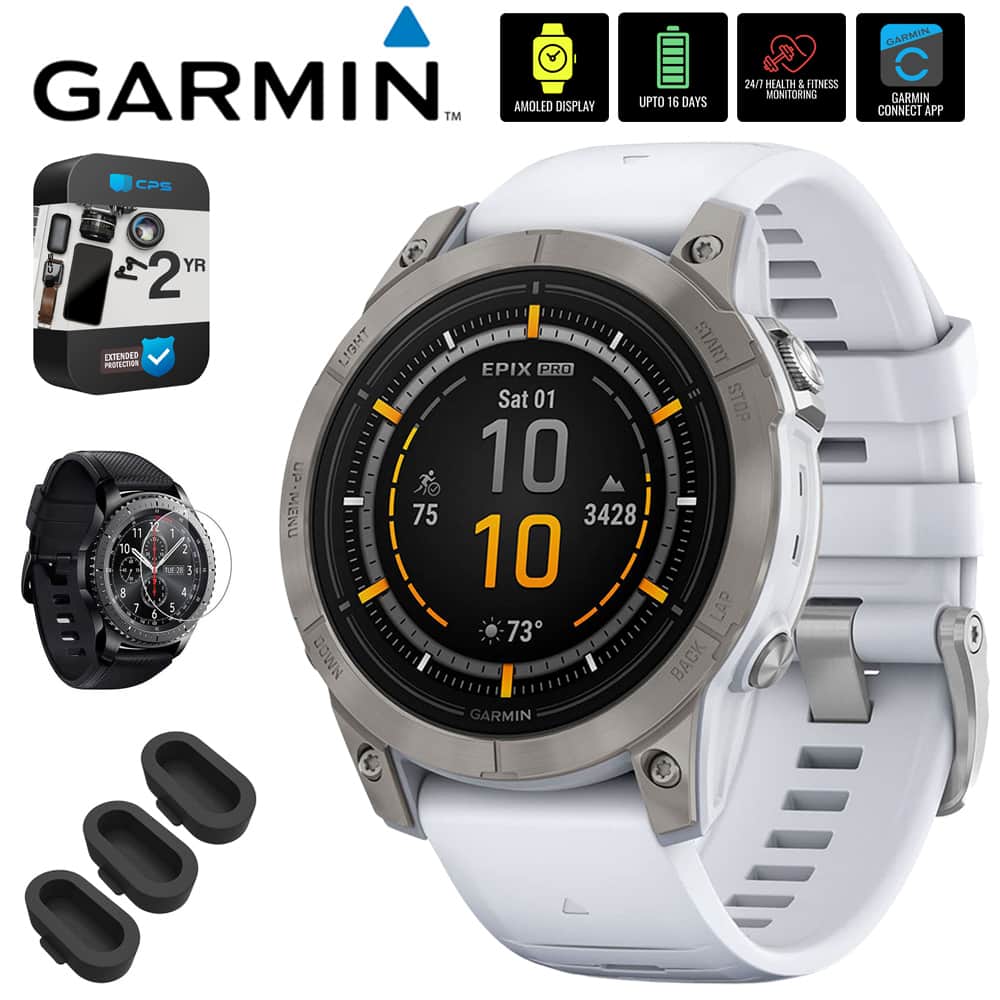 Garmin - Epix Pro (Gen 2), 47 mm, Sapphire, Titanium with Warranty + Accessories Bundle - Titanium|Whitestone - (2024)