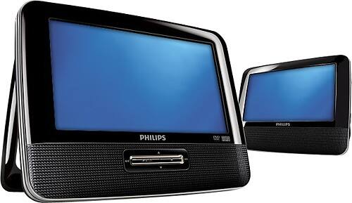 Angle Standard. Philips - Refurbished 7"  Widescreen Portable DVD Player with Dual Screens.