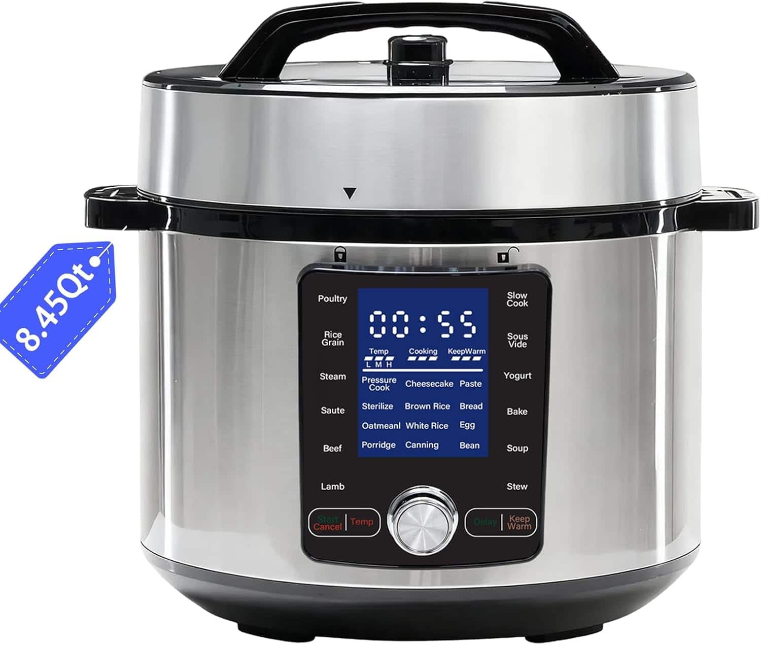 Sweet - 8.45 QT Electric Pressure Cooker, 24-in-1 Stainless Steel Multi-Cooker with Digital Display Brand - Silver