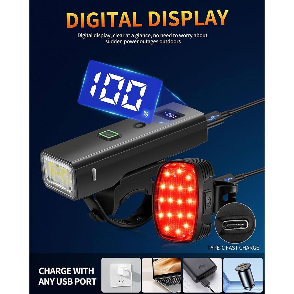 **DIGITAL DISPLAY**  
Digital display, clear at a glance, no need to worry about sudden power outages outdoors

**TYPE-C FAST CHARGE**  
Charge with any USB port
