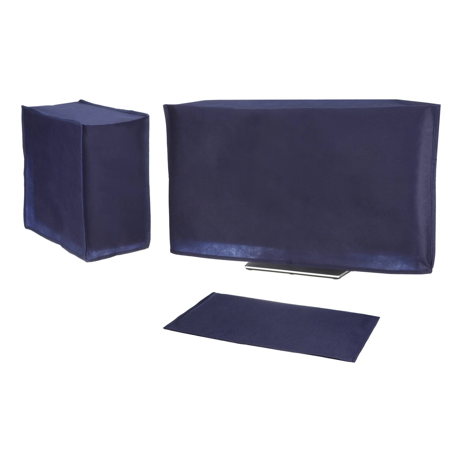 Unique Bargains - 3pcs Computer Dust Cover Set for 29" Monitor, Keyboard and Host PC, Non-Woven Dust Proof Protection Case - Blue